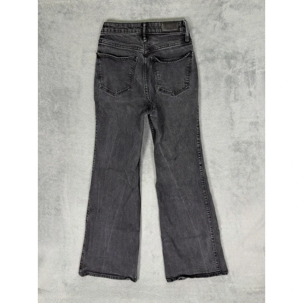 Hollister Jeans Womens 00 Black Dark Wash Denim Ultra High Rise Wide Leg Stretch